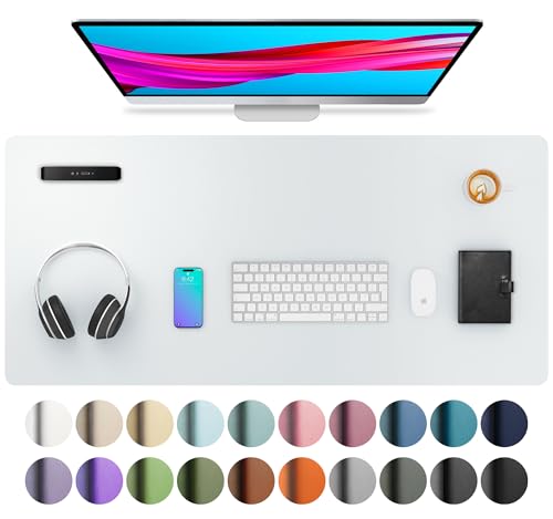 Aothia Leather Desk Pad Protector, Mouse Pad, Office Desk Mat, Non-Slip PU Leather Desk Blotter, Laptop Desk Pad, Waterproof 