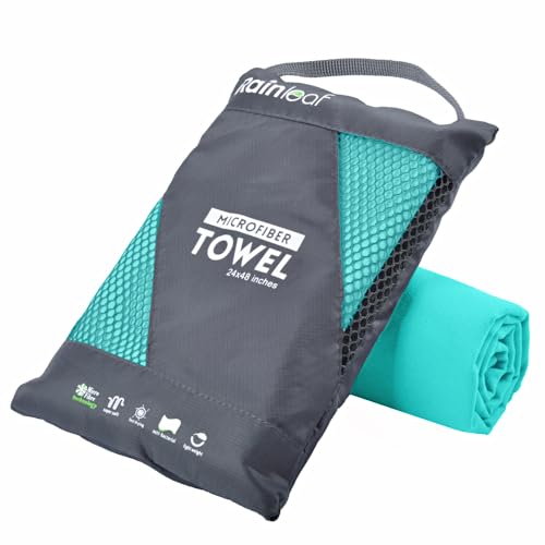 Rainleaf Microfiber Towel Quick Dry Camping & Travel & Gym Towel. Compact