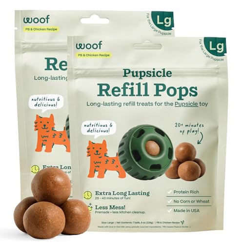 WOOF Pupsicle Chicken Refill Pops Dog Treats, Large, 7 Count, 2 Pack