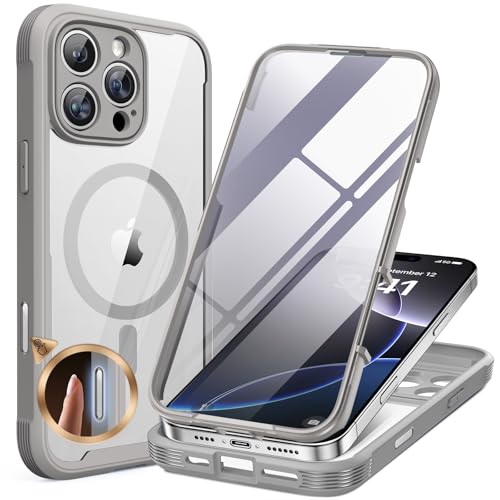 Miracase for iPhone 16 Pro Case Full-Body Phone with Built-in Glass Screen Protector, [Compatible with MagSafe] Military Drop
