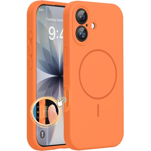 Miracase Silicone & Magnetic for iPhone 17 Case, Sunset Orange