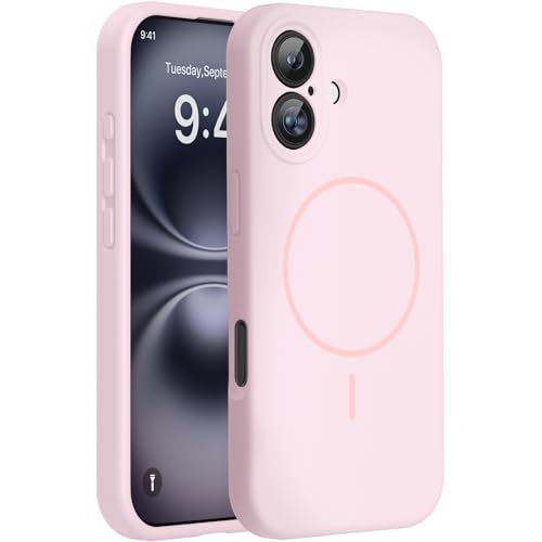 Miracase Magnetic for iPhone 16 Plus Case, Silicone, Sand Pink