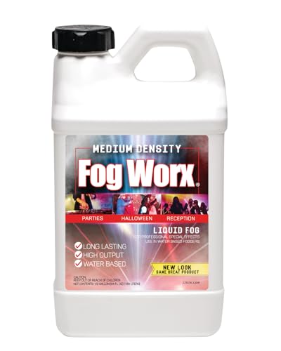 FogWorx Fog Juice - 1 Half Gallon of Premium Fog Fluid (64oz) - Medium Density, High Output, Long Lasting Fog Machine Fluid