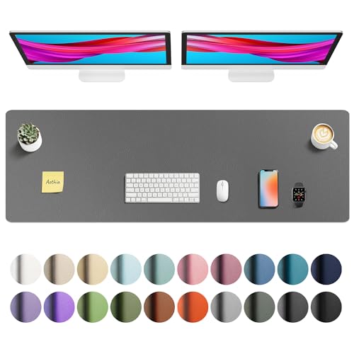 Aothia Faux Leather Desk Mat - Non-Slip PU Leather Desk Blotter, Waterproof Writing Surface, Large Desk Pad for Office & Home