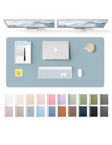 YSAGi Leather Desk Protector, Office Mat, Large Mouse Mat, Non-Slip PU Leather Blotter, Laptop Pad, Waterproof Writing Pad fo