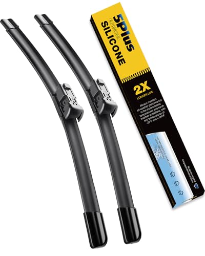 5 PLUS Premium Silicone Windshield Wipers Blades 22" + 22" Fit Top Lock Arm