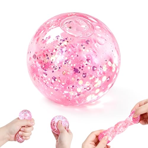 Coconut Oil Squishy, Coconut Oil Slow Rising Squeeze Stress Ball Clear Jelly Bubblegum Texture Coconut Oil Squishy Toy (Pink-