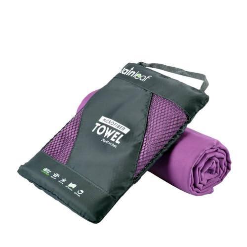 Rainleaf Microfiber Towel Quick Dry Camping & Travel & Gym Towel. Compact