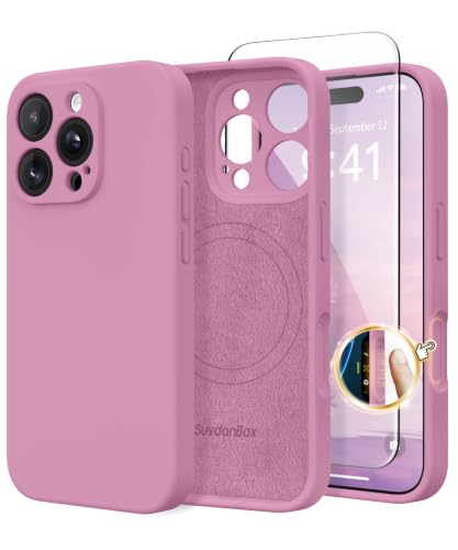 SuydanBox Magnetic for iPhone 16 Pro Case Silicone Blackcurrant