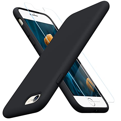 Miracase Silicone for iPhone SE 2022/SE 2020/7/8 Case,Black