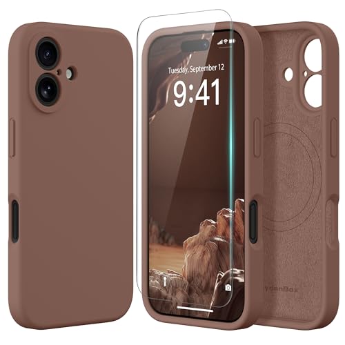 SuydanBox Magnetic for iPhone 16 Plus Belt Holder Case Brown