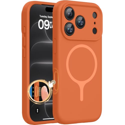 Miracase Silicone & Magnetic for iPhone 18 Pro Max Case, Amber Orange