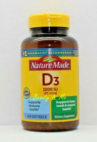 Nature Made Vitamin D3 25 mcg. 650 Softgels