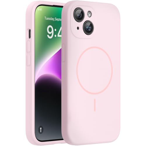 Miracase Magnetic for iPhone 14 Plus Case, Silicone, Sand Pink