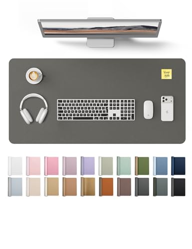 YSAGi Leather Desk Protector, Office Mat, Large Mouse Mat, Non-Slip PU Leather Blotter, Laptop Desk Pad, Waterproof Writing P