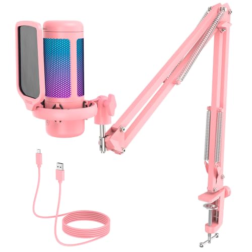 TONOR Gaming Microphone Set, Vocal Condenser Mic fop PC Gamers with RGB