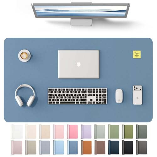 YSAGi Leather Desk Protector, Office Mat, Large Mouse Mat, Non-Slip PU Leather Blotter, Laptop Desk Mat, Waterproof Writing P