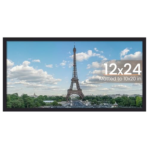 upsimples 12x24 Picture Frame, Wall Decor Long Poster Frames, Black 1 Pack