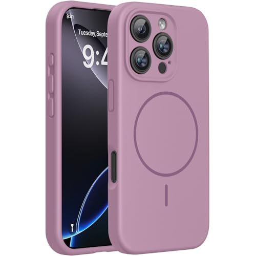 Miracase Silicone & Magnetic for iPhone 16 Pro Max Case, Blackcurrant