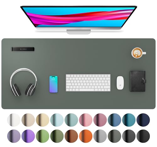 Aothia Leather Desk Protector, Mouse Mat, Non-Slip PU Leather Blotter, Laptop Desk Mat, Waterproof Writing Pad for Office and