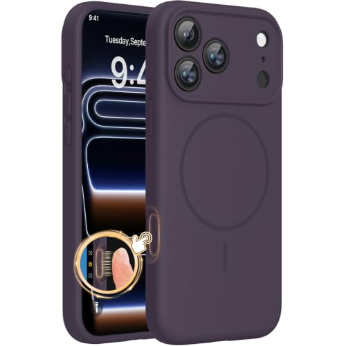 Miracase Silicone & Magnetic for iPhone 17 Pro Max Case, Dark Purple