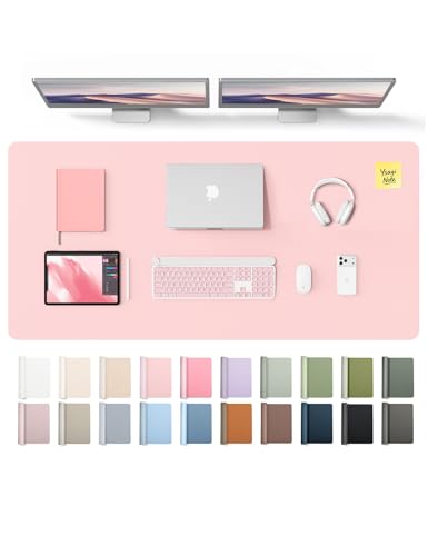 YSAGi Leather Desk Pad Protector, Office Desk Mat, Large Mouse Pad, Non-Slip PU Leather Desk Blotter, Laptop Desk Pad, Waterp