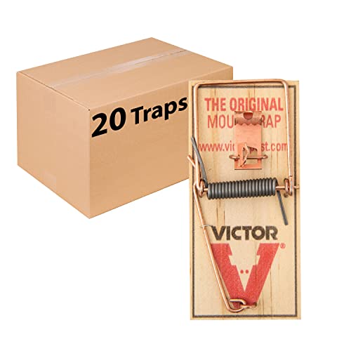 Victor Metal Pedal Sustainably Sourced FSC Wood Snap Mouse Trap - 20 Wooden Traps - M156-20 - Snap Traps for Mice - Reusable 
