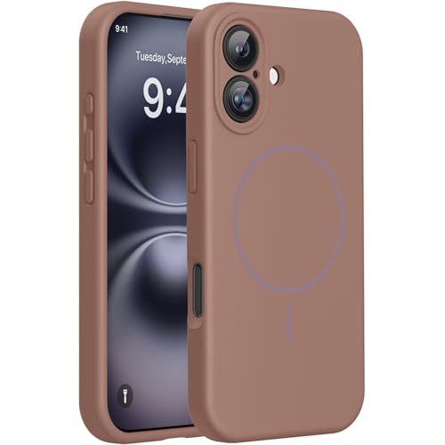 Miracase Magnetic for iPhone 16 Plus Case, Silicone, Chocolate