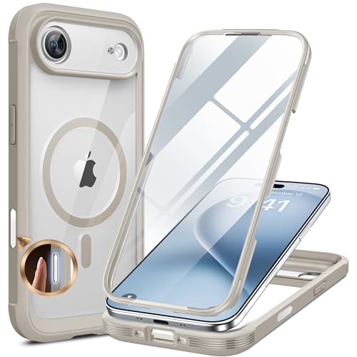 Miracase Magnetic for iPhone Air Case 6.5" [Compatible with MagSafe] Full-Body Phone Case with Built-in Glass Screen Protecto