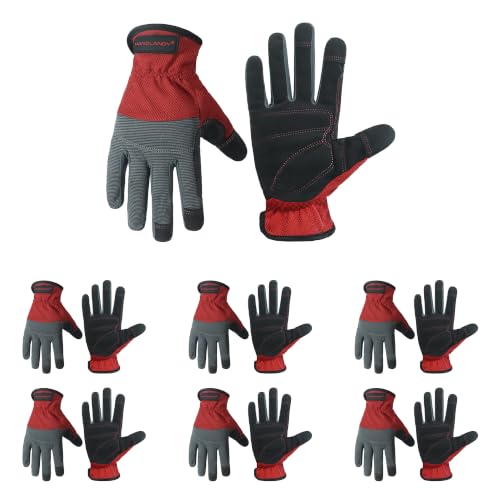 HANDLANDY Work Gloves for Men & Women, Utility Mechanic Working Gloves Touch Screen, Flexible Breathable Gardening Gloves for