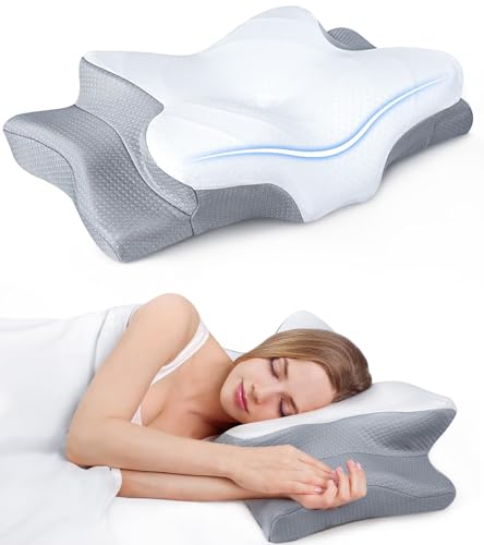 Ultra Pain Relief Cooling Pillow for Neck Support Adjustable Cervical Pillow Cozy Sleeping Odorless Ergonomic Contour Memory 
