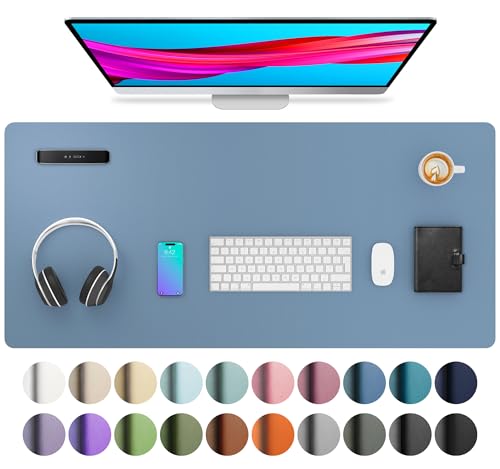 Aothia Leather Desk Pad Protector, Mouse Pad, Office Desk Mat, Non-Slip PU Leather Desk Blotter, Laptop Desk Pad, Waterproof 