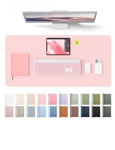 YSAGi Leather Desk Protector, Office Mat, Large Mouse Mat, Non-Slip PU Leather Blotter, Laptop Desk Pad, Waterproof Writing P