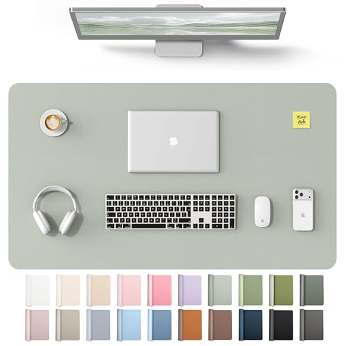 YSAGi Leather Desk Protector, Office Mat, Large Mouse Mat, Non-Slip PU Leather Blotter, Laptop Desk Mat, Waterproof Writing P