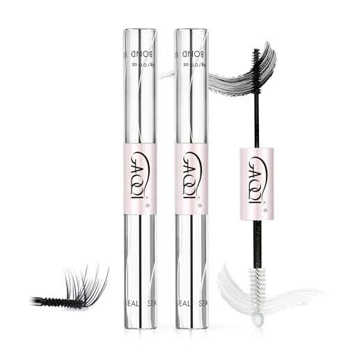 GAQQI Lash Cluster Glue, Waterproof Bond and Seal Lash Glue, Black - 2PCS