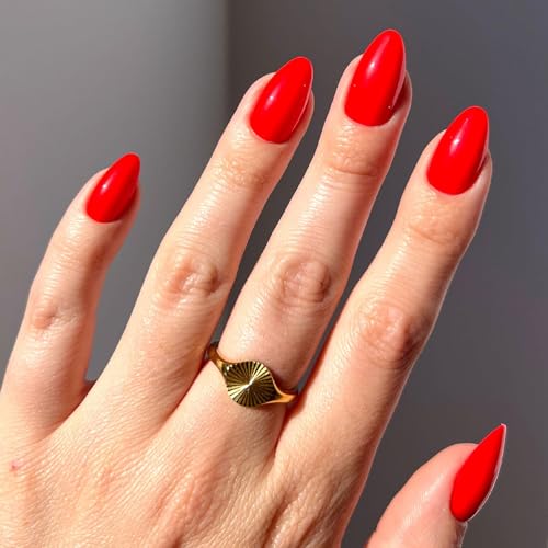 Glamnetic Press On Nails, Short Almond Glossy, Fake Nails 30pc Nail Kit