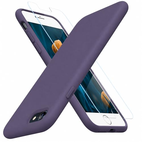 Miracase Silicone for iPhone SE 2022/SE 2020/7/8 Case,Dark Purple