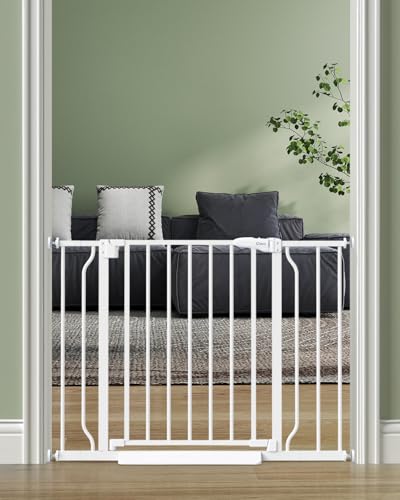 Cideny Baby Gate Auto Close, 29"-40" Dog Gate Indoor for Stairs & Doorways