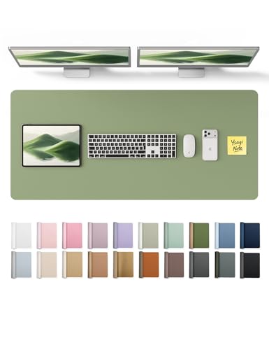YSAGi Leather Desk Protector, Office Mat, Large Mouse Mat, Non-Slip PU Leather Blotter, Laptop Pad, Waterproof Writing Pad fo