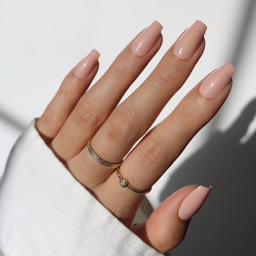 Glamnetic Press On Nails, Medium Coffin Glossy, Fake Nails 30pc Nail Kit