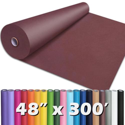 PerkHomy Wine Red Kraft Paper Roll 48" x 3,600" (300') for Gift Wrapping Bouquet Flower Art Painting Craft Writing Packaging 
