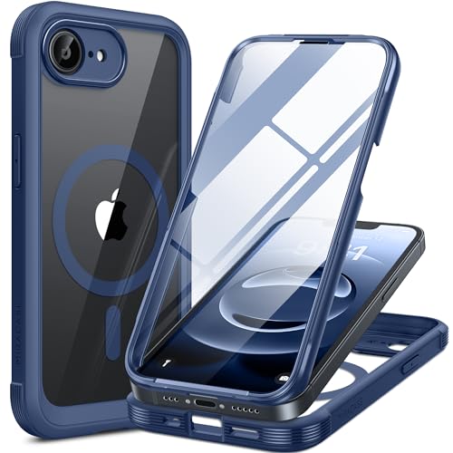 miracase for iPhone 17e Case & iPhone 16e Case, Full-Body Phone with Built-in Glass Screen Protector, [Magnetic with MagSafe]