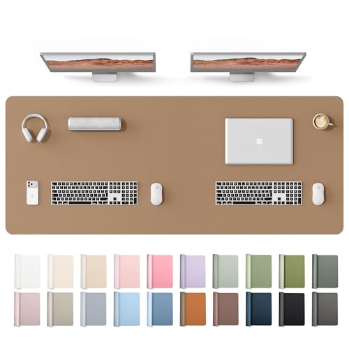 YSAGi Leather Desk Protector, Office Mat, Large Mouse Mat, Non-Slip PU Leather Blotter, Laptop Desk Mat, Waterproof Writing P