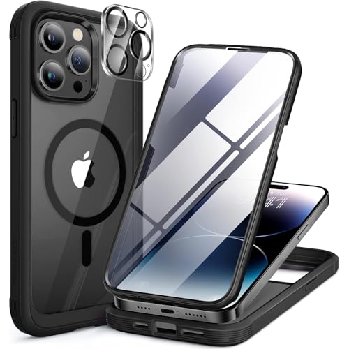 Miracase Magnetic for iPhone 14 Pro Max Case 6.7 inch, (Compatible with MagSafe) Upgrade Full-Body Clear Phone Bumper Case wi