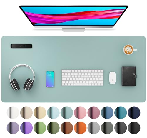 Aothia Leather Desk Pad Protector, Mouse Pad,Office Desk Mat, Non-Slip PU Leather Desk Blotter, Laptop Desk Pad, Waterproof D