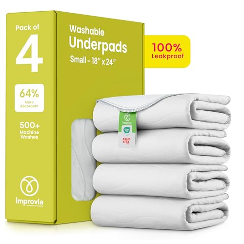 IMPROVIA® Washable Underpads, Heavy Absorbency Reusable Incontinence Pads