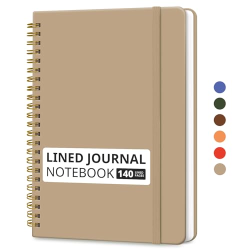 Taja Lined Spiral Notebook for Work, 5.7"x7.9" Spiral Journal College Ruled