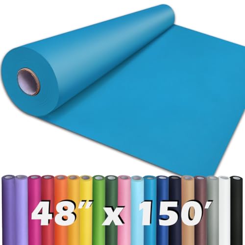 PerkHomy Lake Blue Kraft Paper Roll 48" x 1,800" (150') for Gift Wrapping Bouquet Flower Art Painting Craft Writing Packaging