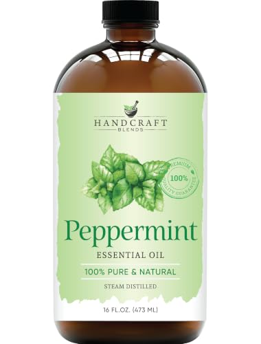 Handcraft Blends Peppermint Essential Oil in Glass Bottle - Huge 16 Fl Oz