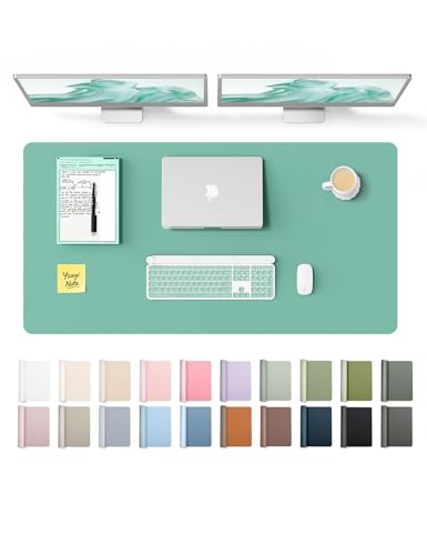YSAGi Leather Desk Protector, Office Mat, Large Mouse Mat, Non-Slip PU Leather Blotter, Laptop Desk Pad, Waterproof Writing P
